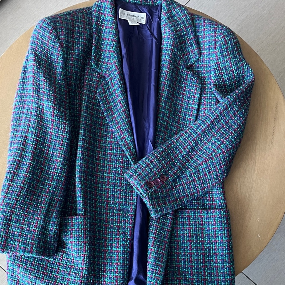 Cute Multicolor Tweed Blazer